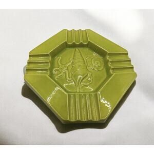 Kay Finch Mid Century Ceramic Green Sea Shell Ashtray CA Made 1935-1963